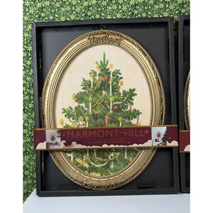 Viral Marmont Hill Vintage Style Christmas Oval Gold Framed